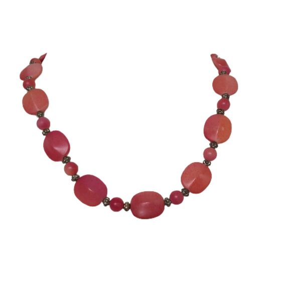 Coral Orange Tones Ombre Beaded Necklace VTG 9" Fall Autumn Halloween Jewelry - Picture 16 of 16